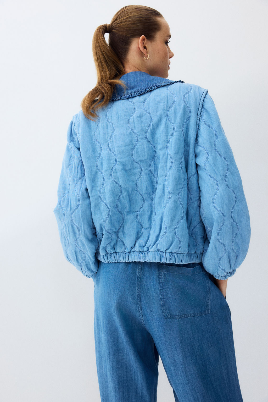 Pantal?n denim con cord?n de ajuste - H&m фото 5
