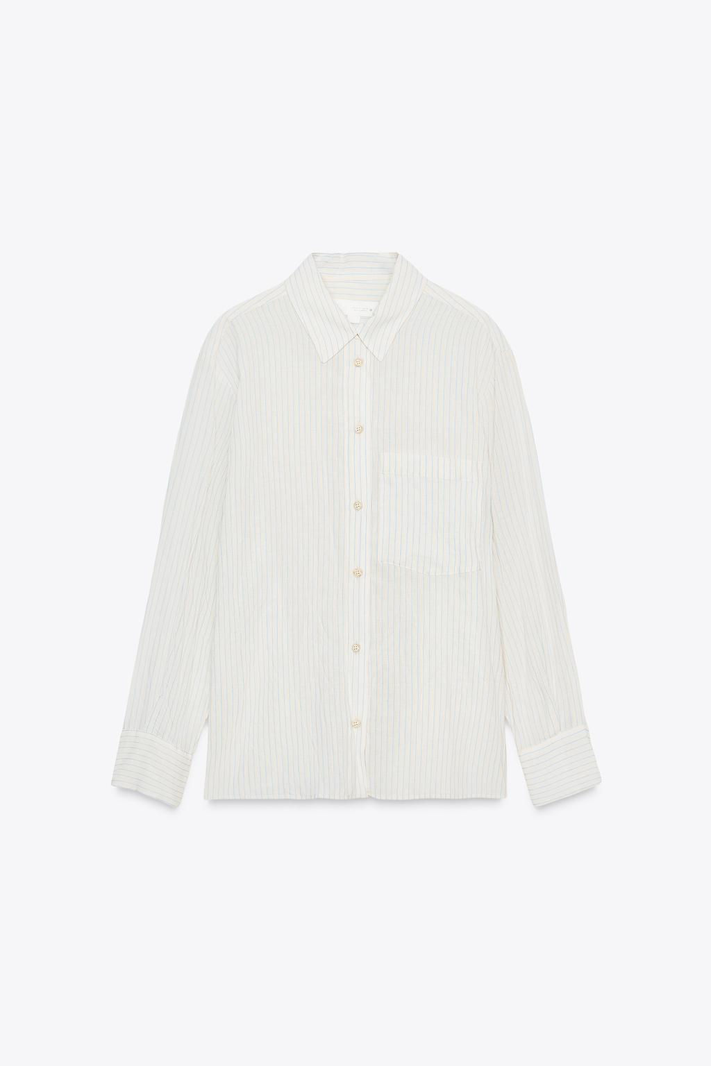 ZW COLLECTION STRIPED CRINKLED SHIRT - Zara фото 2