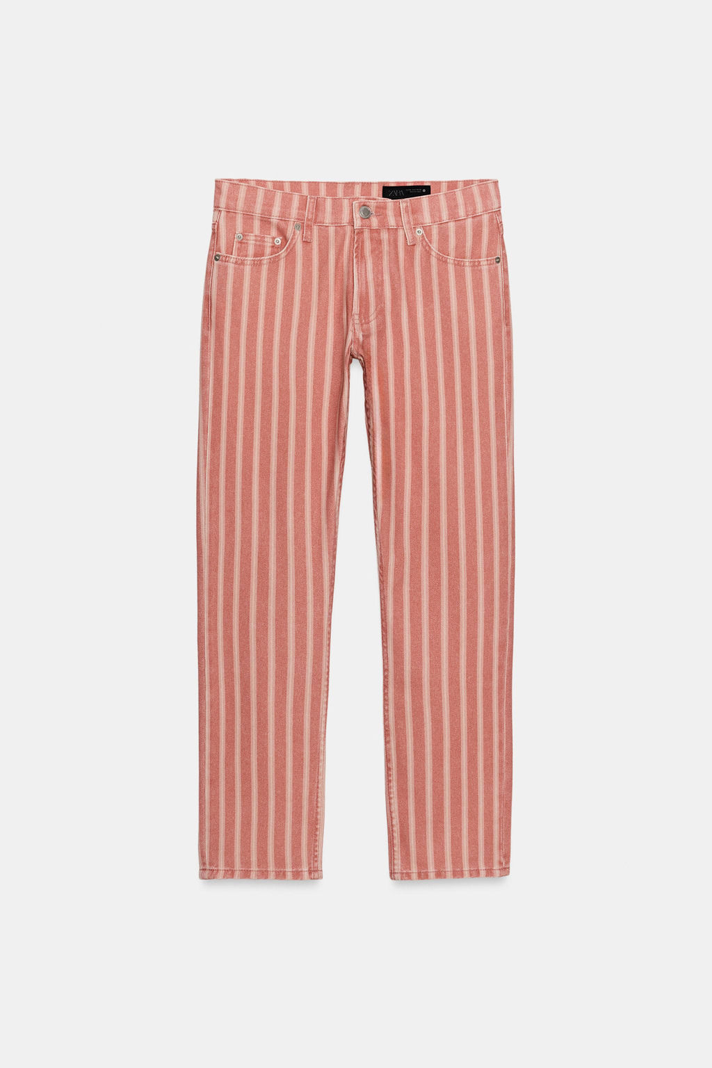 JEANS ZW COLLECTION SLIM TIRO MEDIO RAYAS / Coral - Zara фото 5