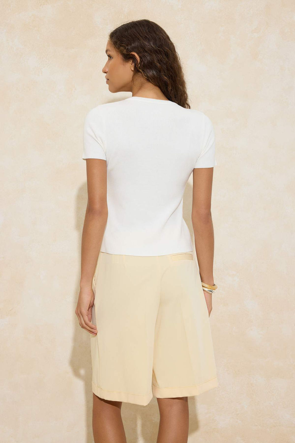 Ekru Bisiklet Yaka Ince Triko Ince Bluz TWOSS25BZ00300