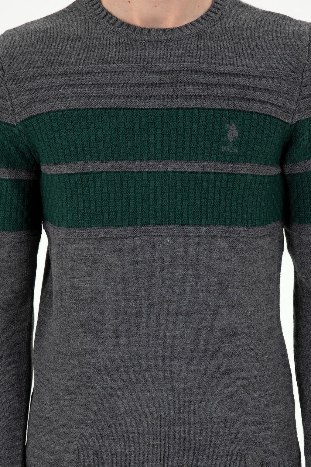 Мужской свитер антрацитового меланжа Неожиданная скидка в корзине - U.s. polo assn фото 6