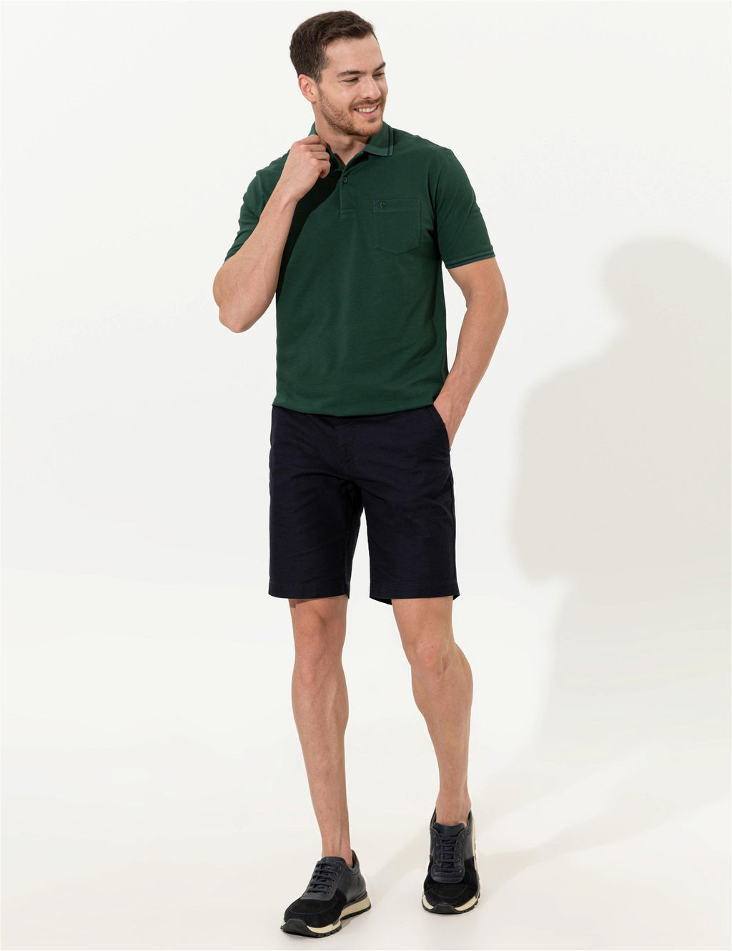 Lacivert Regular Fit Bermuda _ort