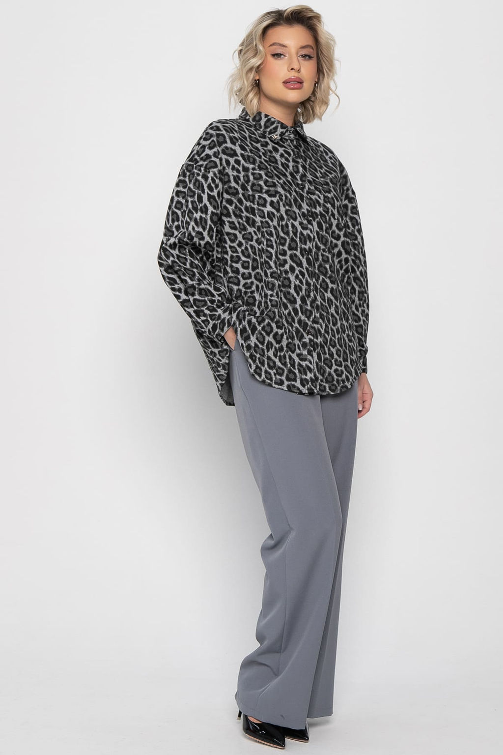 Рубашка Дарлин (серо-черная) Б14960-18М