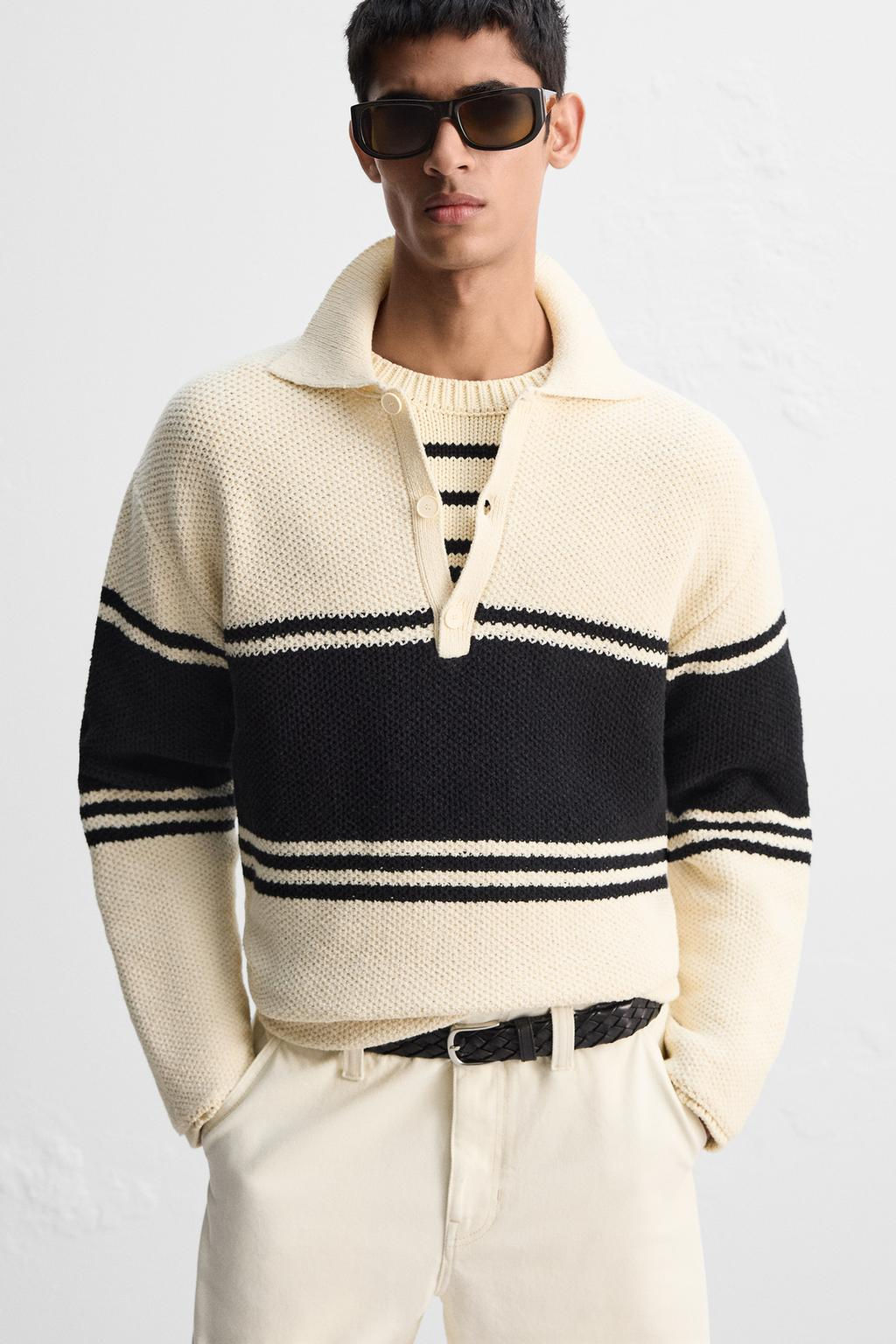 STRIPED KNIT LIMITED EDITION POLO SHIRT - Zara фото 5