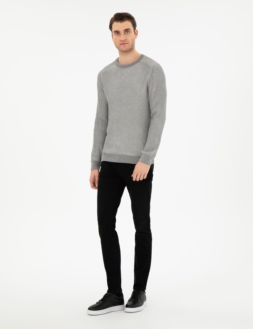 Bordo Slim Fit Bisiklet Yaka Triko Kazak - Pierre cardin фото 4