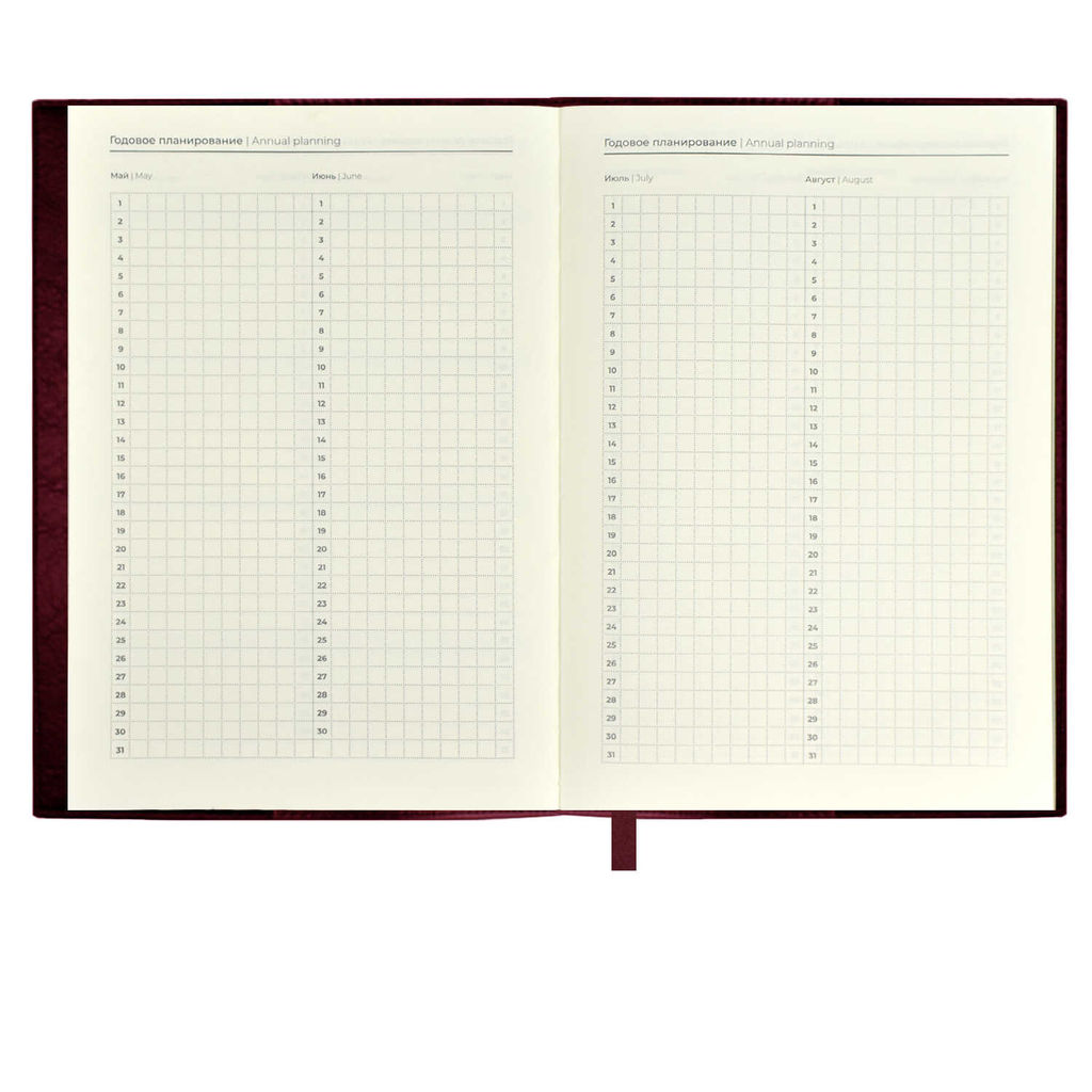 Ежедневник недатированный ESCALADA, А5+, 160 л., арт. 67191/ 10 ШЕВРЕТ БОРДОВЫЙ