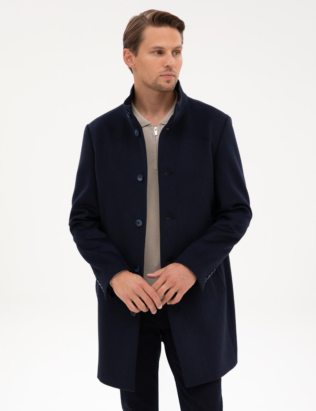 Lacivert Slim Fit Palto - Pierre cardin фото 3