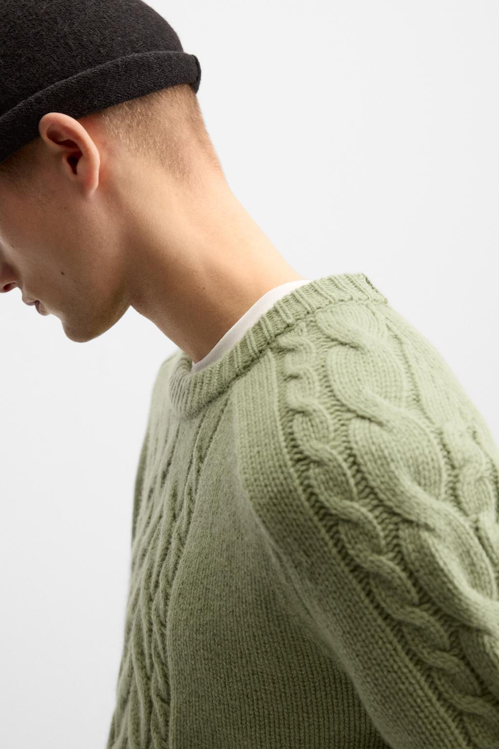 TEXTURED CABLE-KNIT SWEATER - Zara фото 5