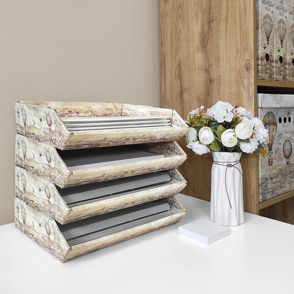 VAL TC-4HP-330 Лотки для бумаг горизонтал., широкие, 33*28.5*7.5 см, набор 4 шт., TRAVELLING, шт