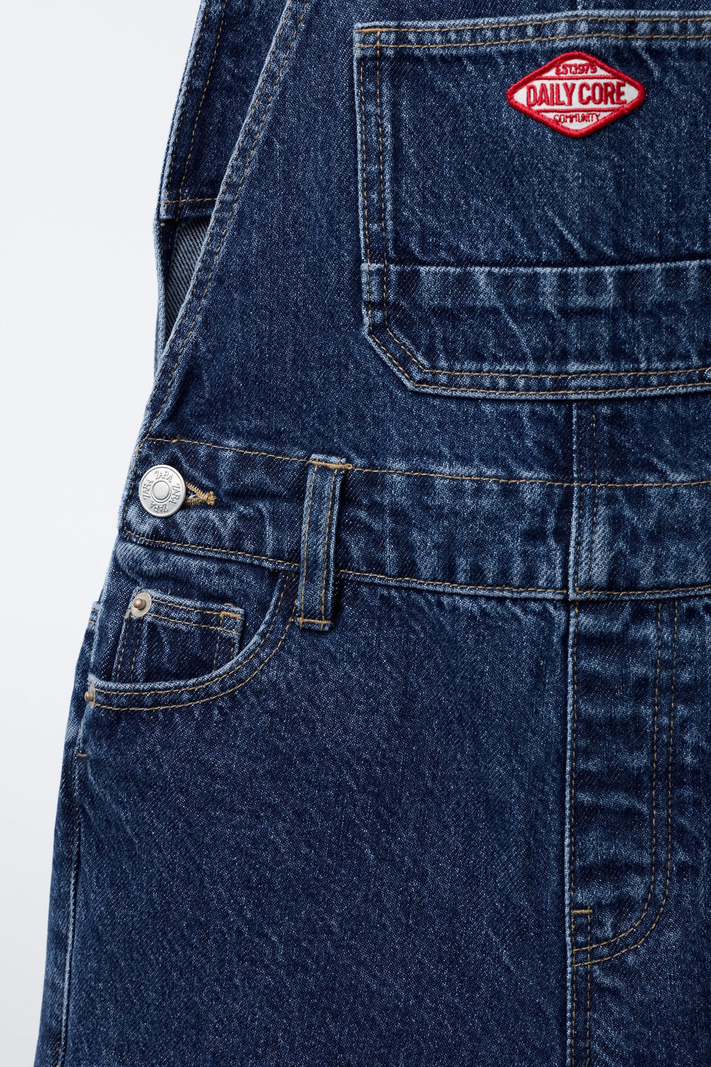 LABEL DENIM LONG DUNGAREES - Zara фото 4