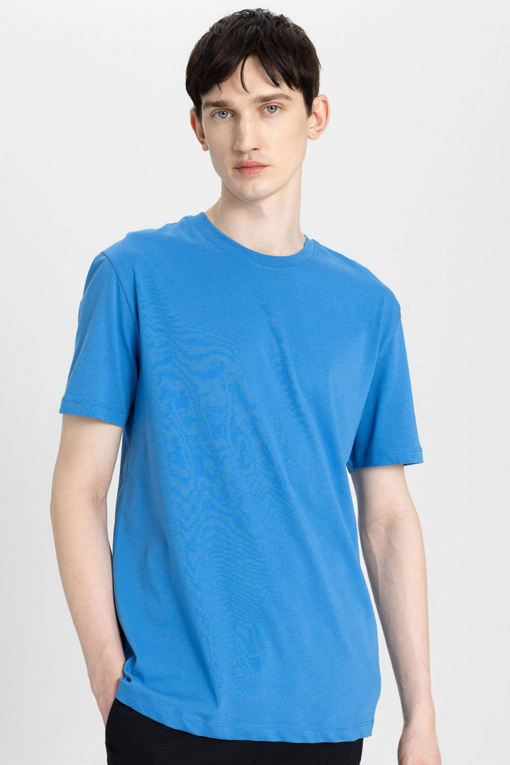 New Regular Fit Bisiklet Yaka Basic Duz K?sa Kollu Tisort - Defacto фото 13