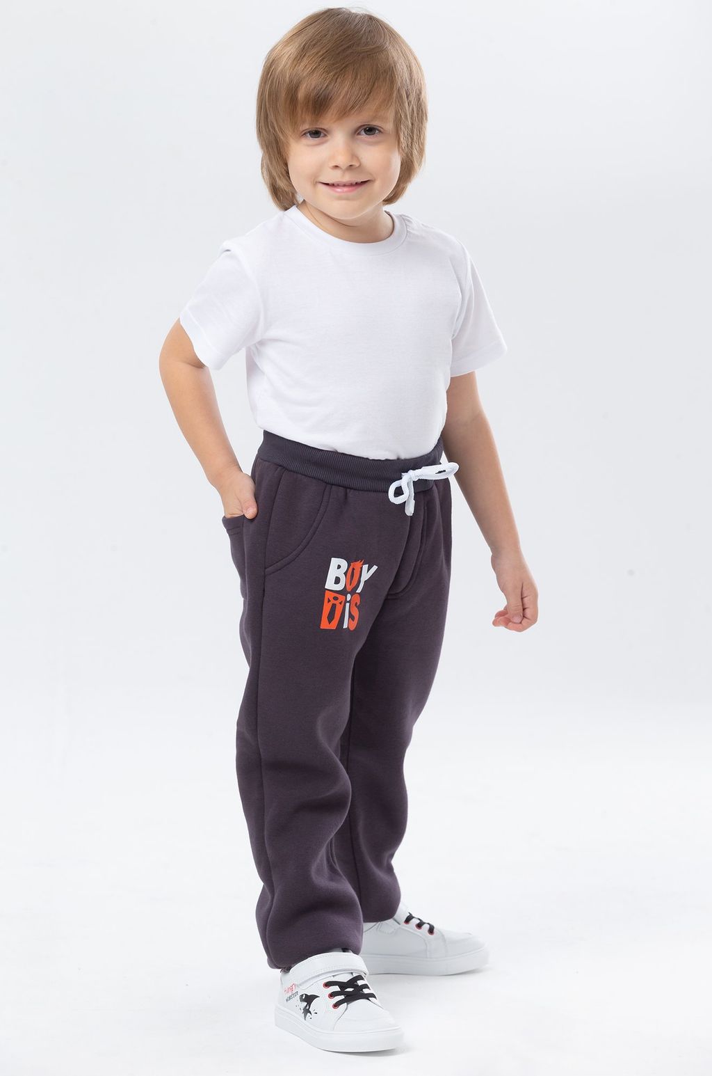 Теплые брюки из футера трехнитки с начесом для мальчика Bonito фото 16