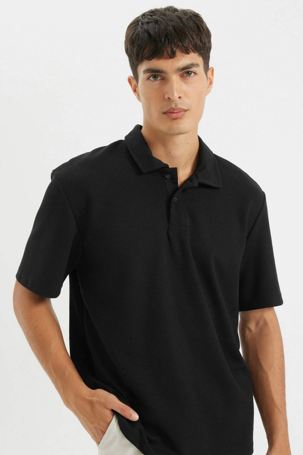 New Regular Fit Basic Duz K?sa Kollu Polo Tisort - Defacto фото 2