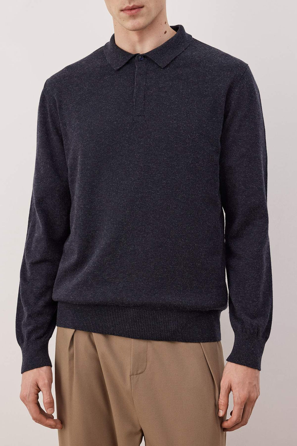 Lacivert Regular Polo Yaka Duz Kazak TMNAW26KZ00009 - Trendyolmilla фото 3