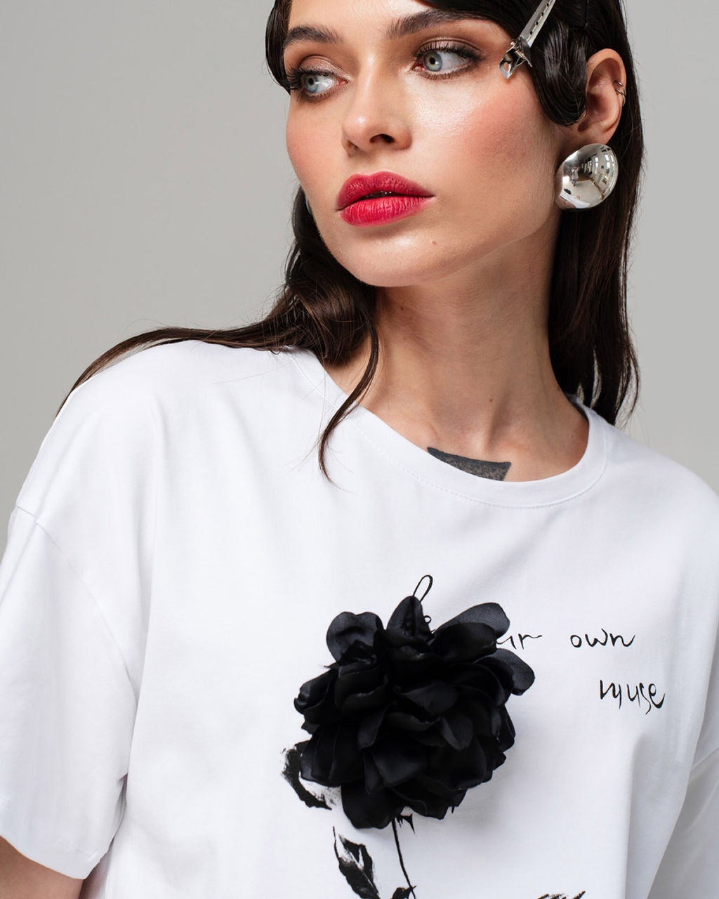 Футболка с цветком FDC002 - Sahar art lab фото 4