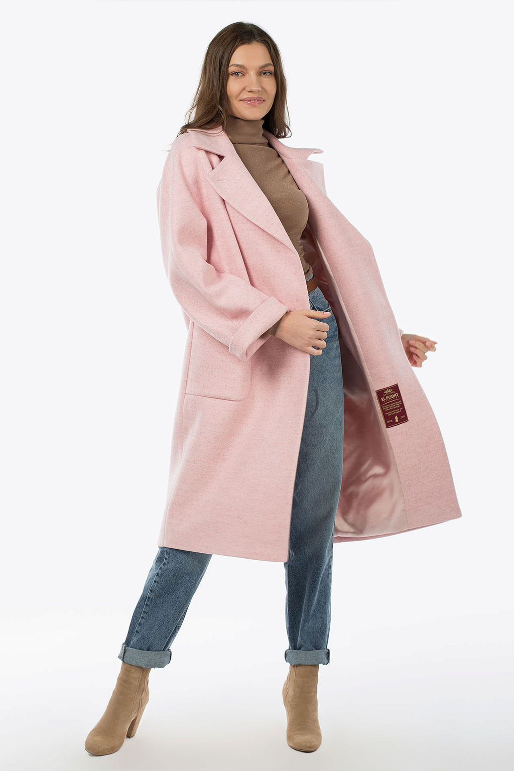 Пальто женское демисезонное (пояс) - El podio фото 3