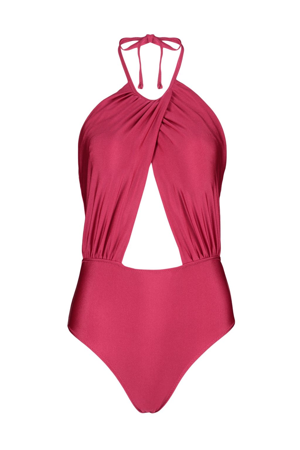 Bordo Halter Yaka Cut Out/Pencereli Normal Paca Mayo TBESS23MA00192