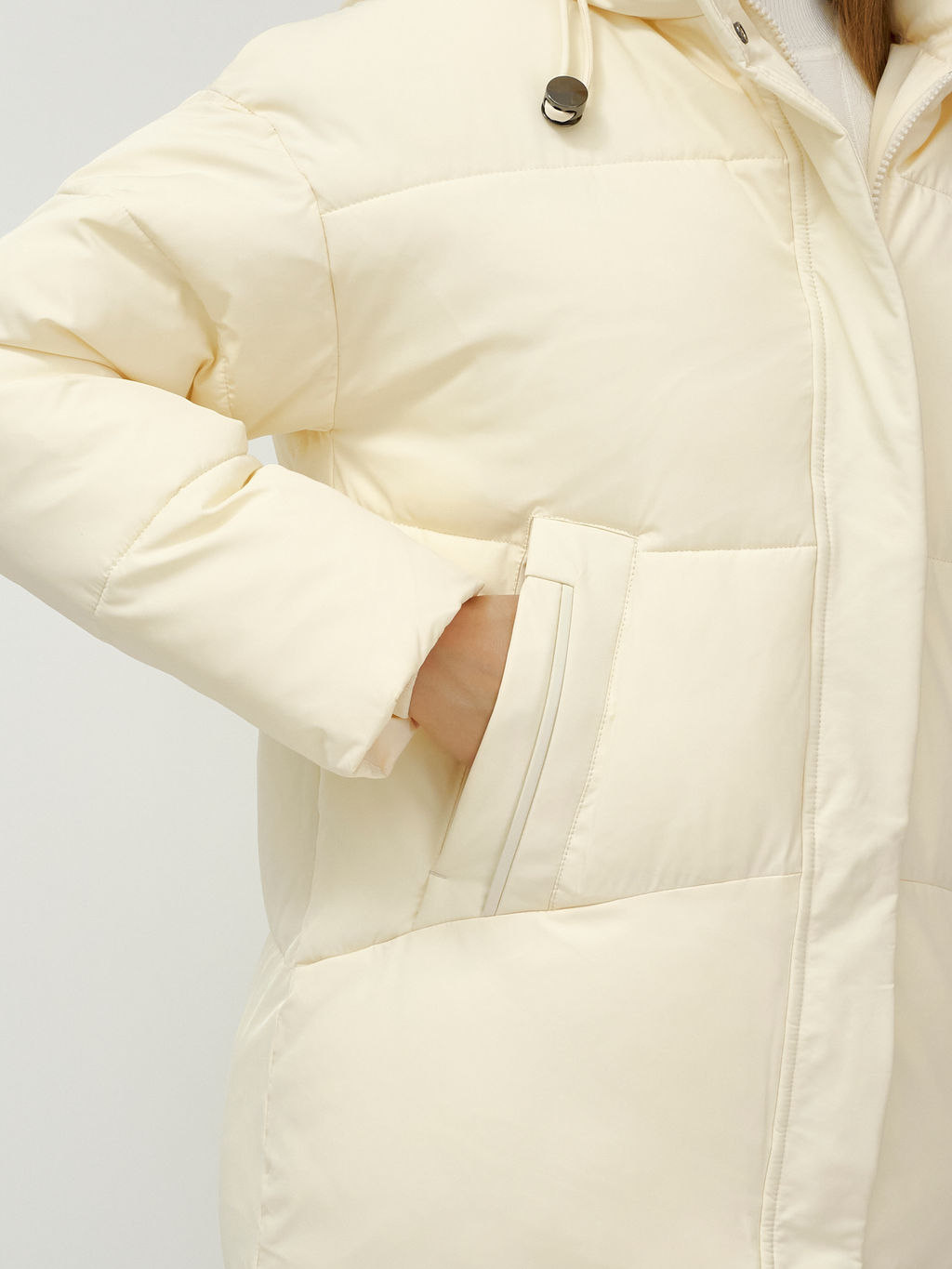 Куртка пальто зимняя синтепон светло-бежевого цвета - Mtforce фото 6