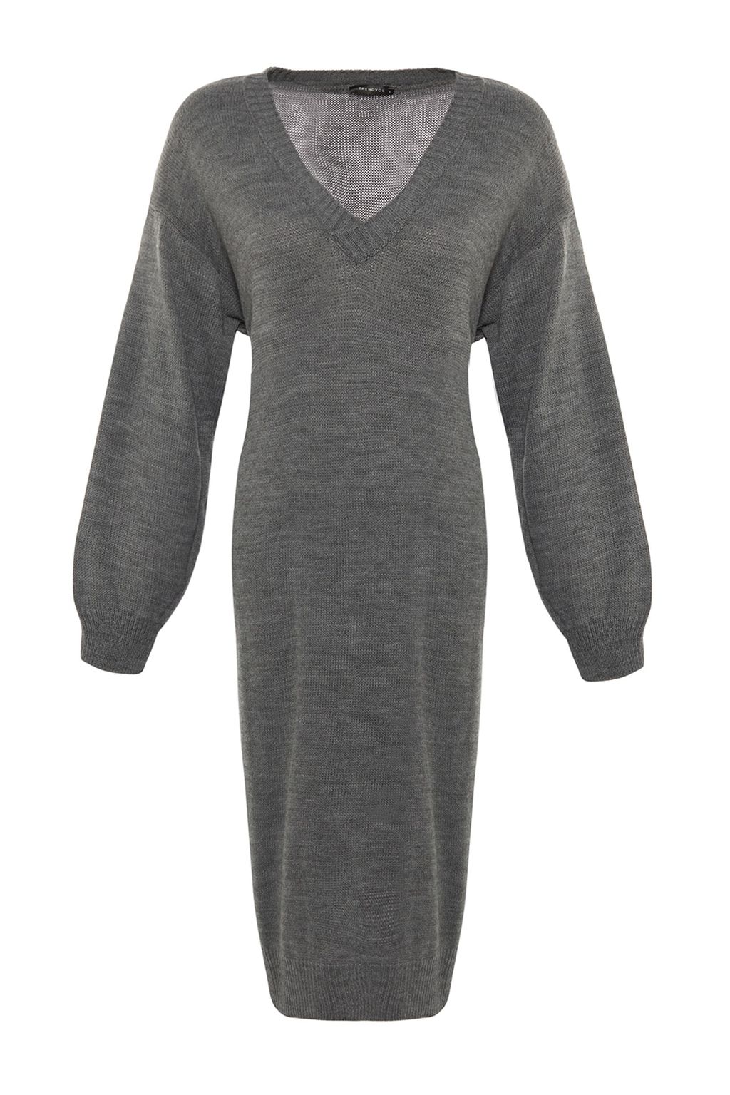 Antrasit Maxi Triko Genis Kal?p Elbise TWOAW23EL00642