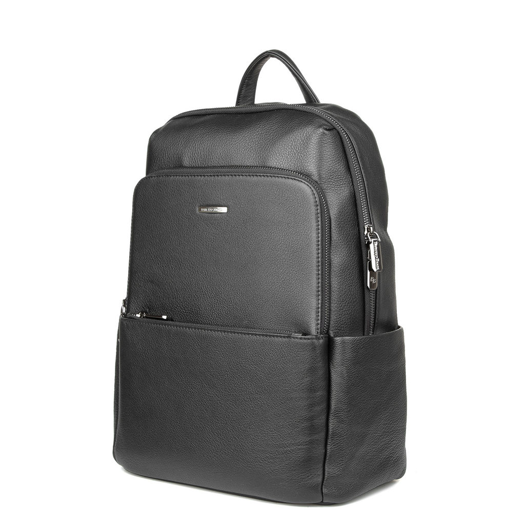 5084 black, Мужской кожаный рюкзак, Barcelo Biagi