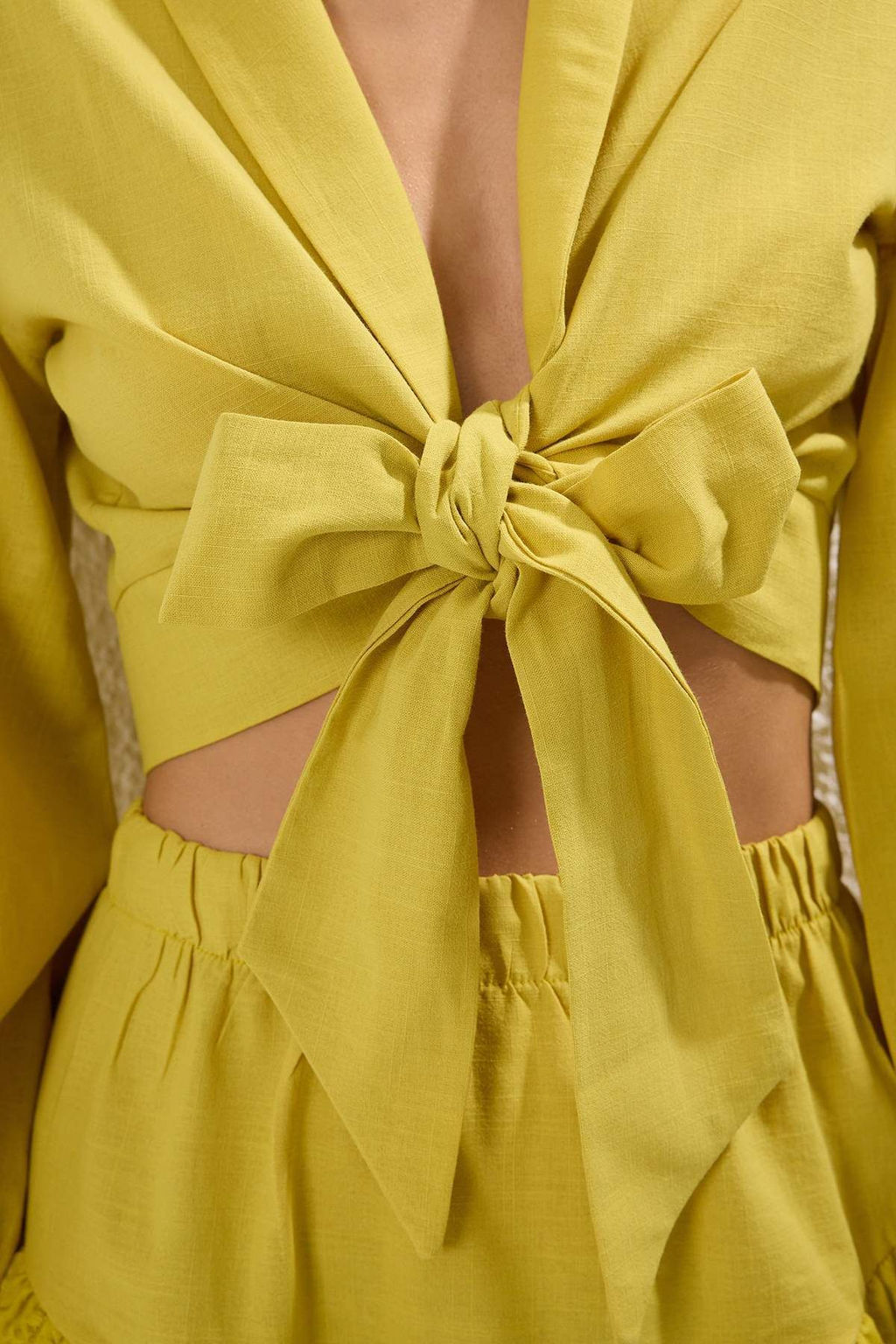 Trendyolmilla Beyaz Crop Dokuma Baglamal? Flaml? Pamuk Plaj Bluz TBESS24BZ00006  фото 4