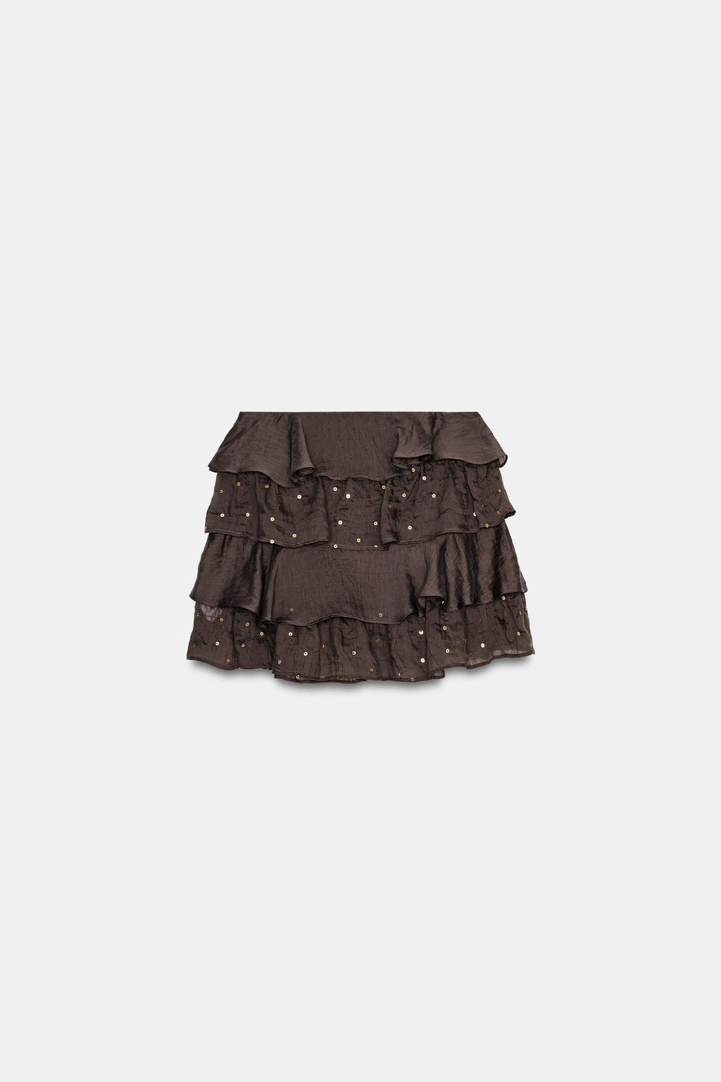 MINI SKIRT WITH RUFFLES AND SEQUINS - Zara фото 7