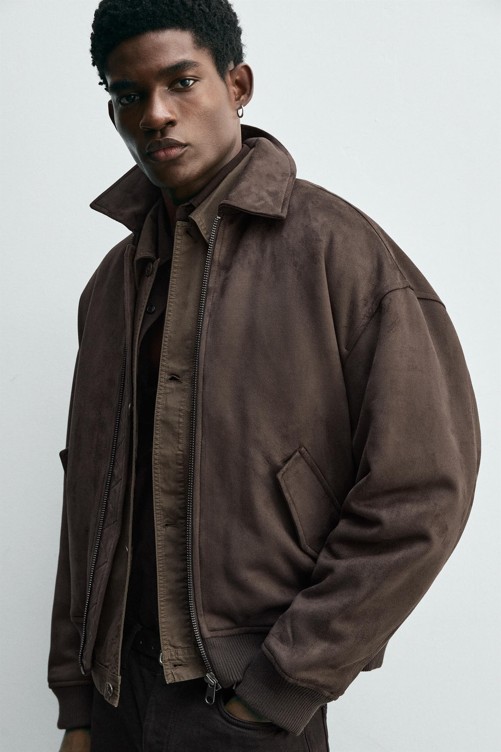 FAUX SUEDE QUILTED JACKET - Zara фото 6
