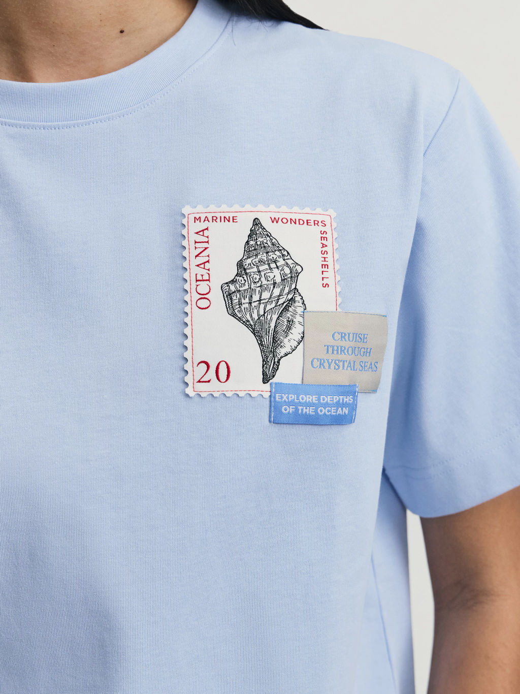 Футболка из хлопка с нашивками / Zarina  фото 8