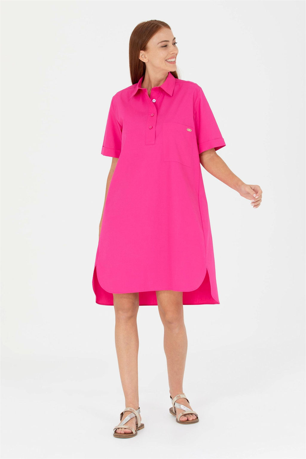 Женское плетеное платье цвета фуксии - U.s. polo assn фото 3