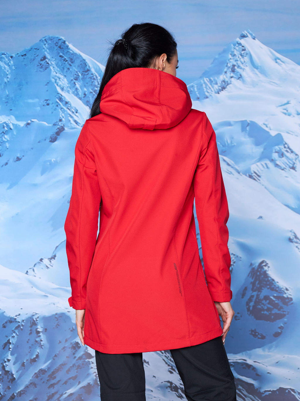 Женская парка виндстопер софтшелл на флисе Azimuth Стихия Неба 124/22956_703 Красный  фото 27