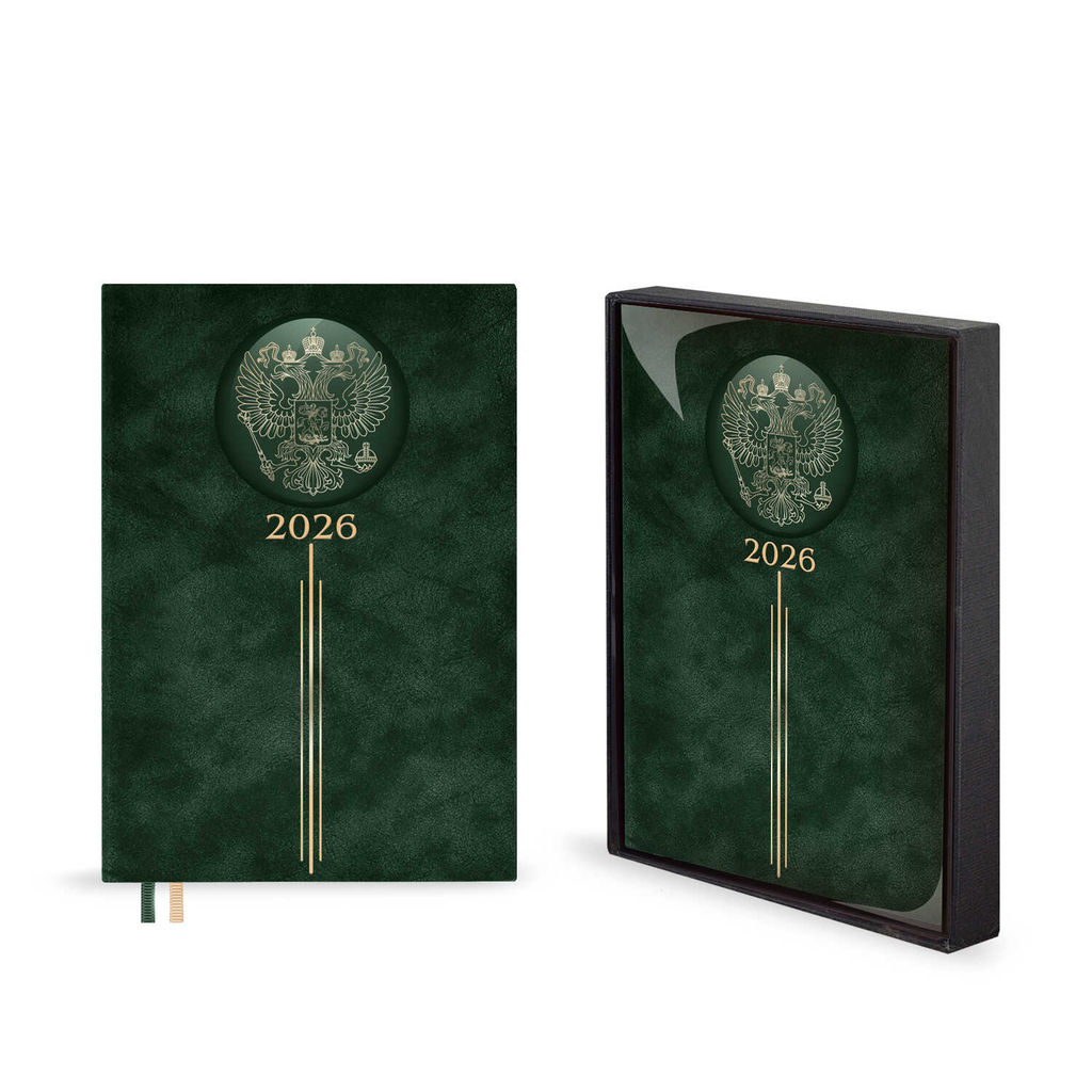 Ежедневник датированный 2026 ESCALADA, А5, 176 л., арт. 70252/ 10 ТИВОЛИ ЗЕЛЁНЫЙ