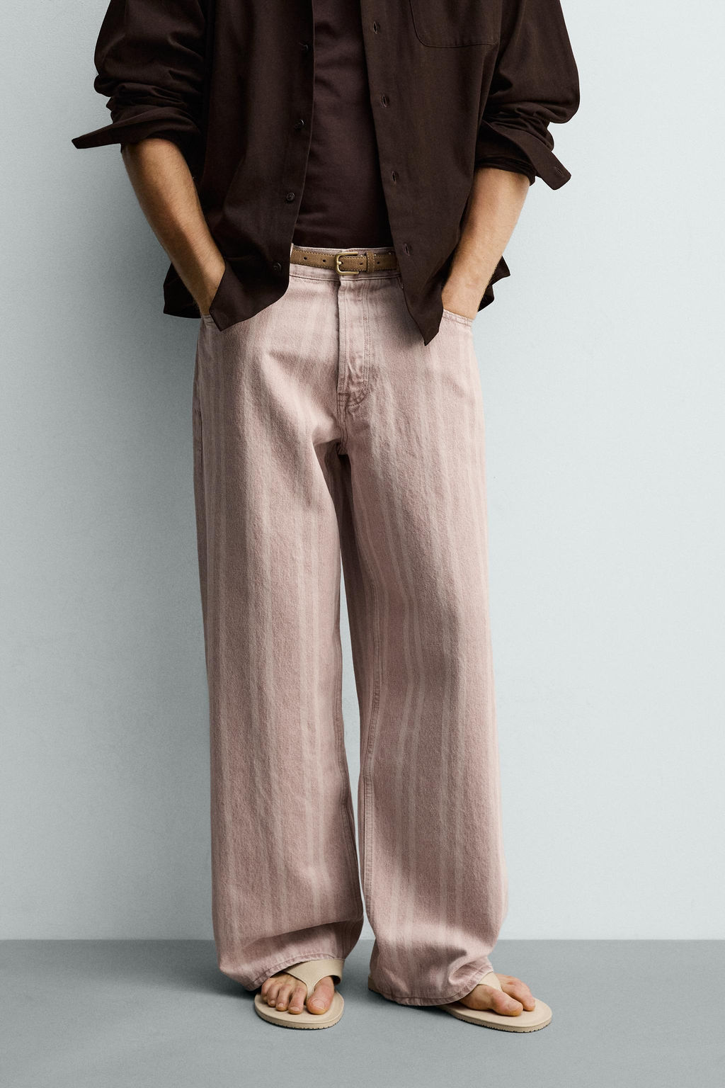 JEANS RELAXED FIT ESTAMPADO RAYAS / Rosa - Zara фото 2