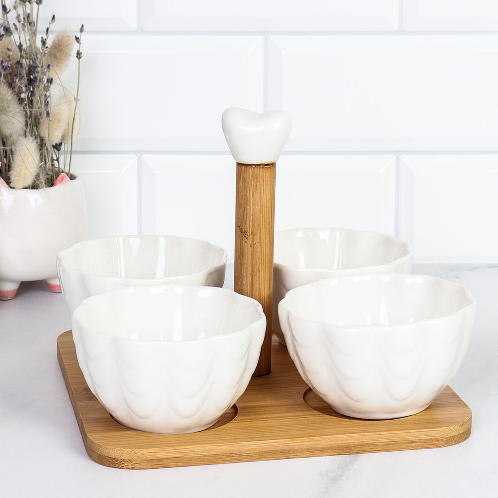 Менажница 4 штуки / JD7017 /уп 24/ на деревянной подставке - Галеонтрейд фото 8