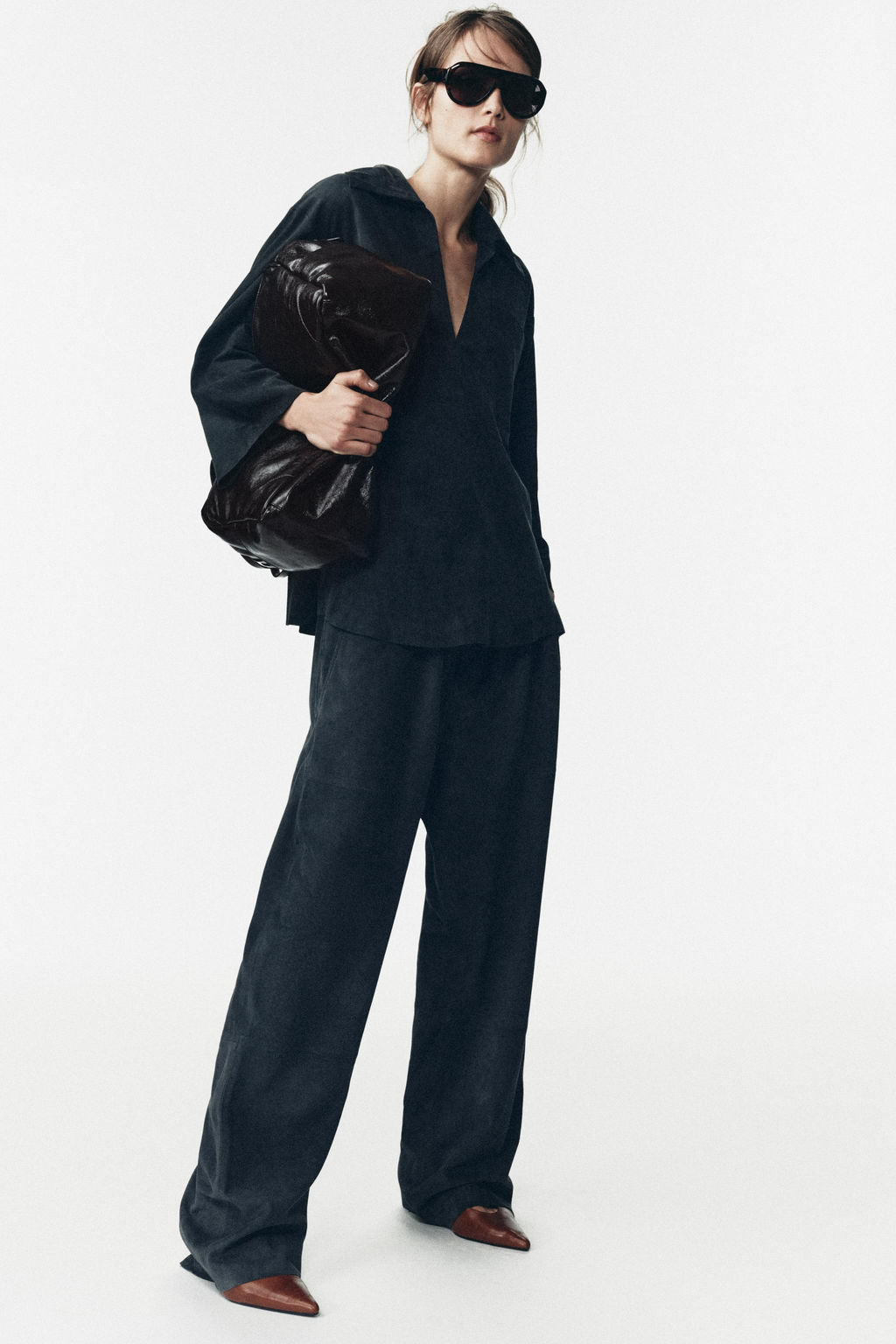 LIMITED EDITION SUEDE LEATHER POCKET SHIRT - Zara фото 3