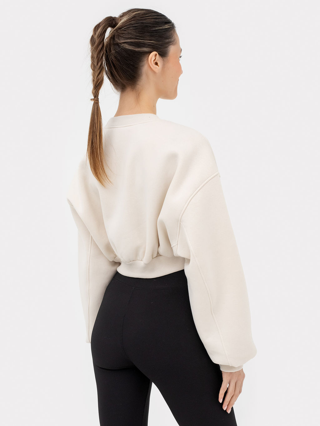 Свитшот женский бежевый с печатью белый песок +печать 122928/1 - Mark formelle фото 4