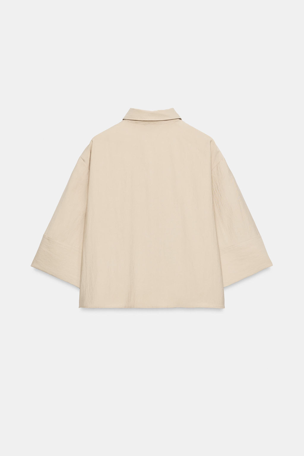CAMISA CORTA MANGA ANCHA / Beige