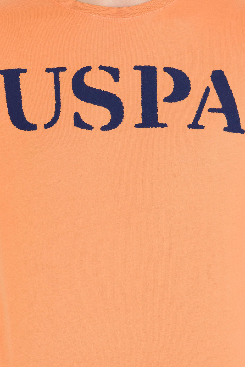 Мужская оранжевая базовая футболка с круглым вырезом - U.s. polo assn фото 6