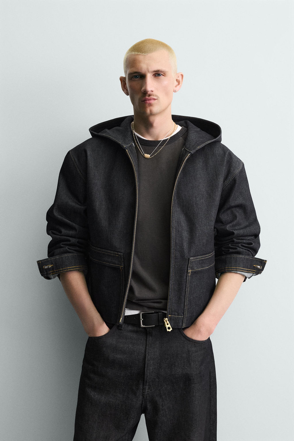 HOODED DENIM JACKET - Zara фото 6