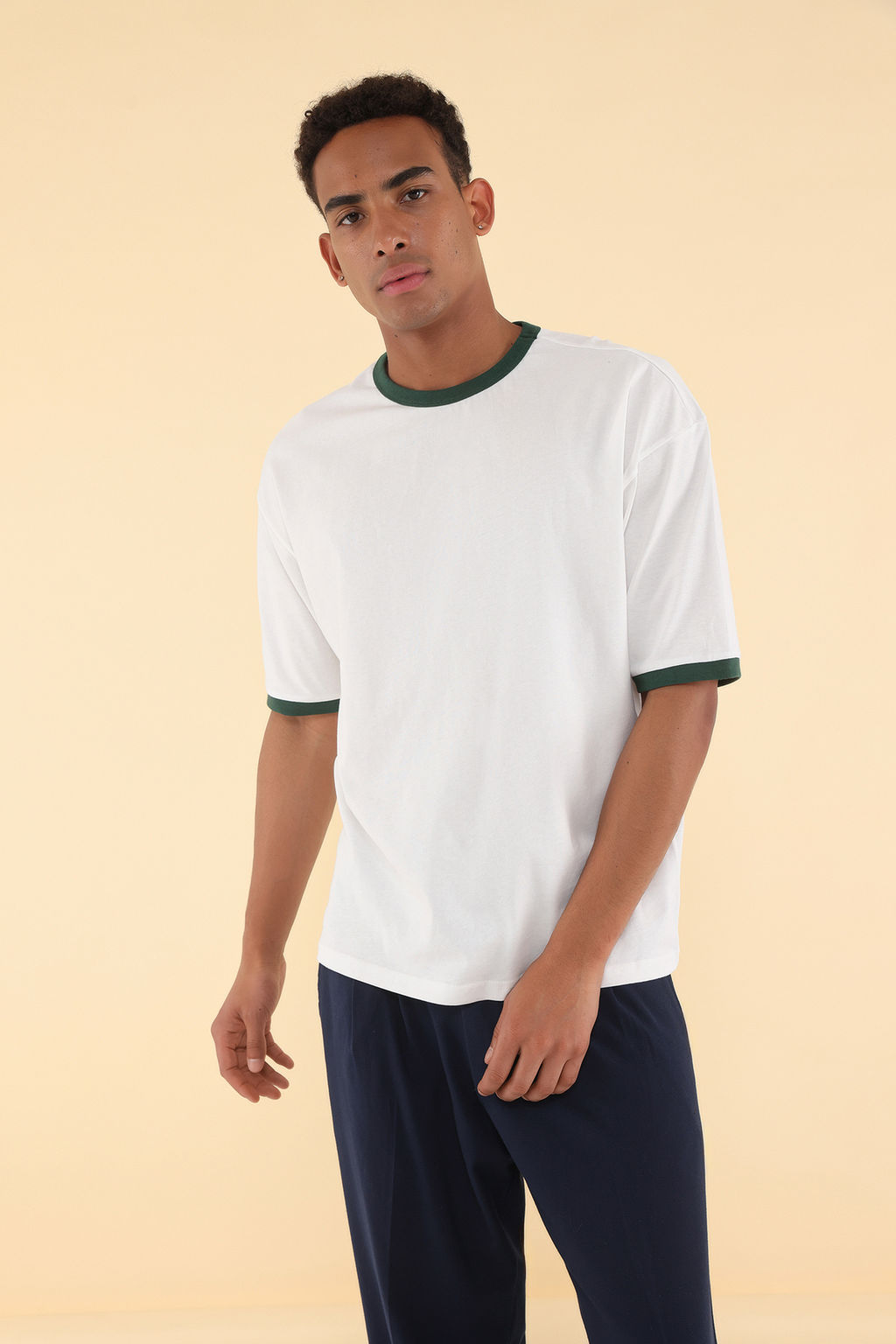 TRENDYOL MAN Unisex Saks Oversize/Genis Kesim Kollar? Seritli %100 Pamuklu T-Shirt TMNSS25TS00099 - Trendyolmilla фото 3