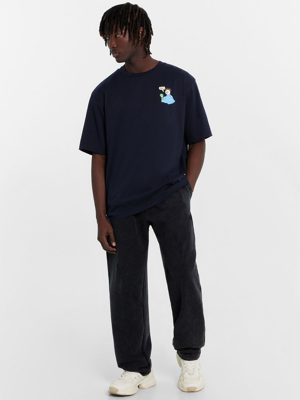 Футболка мужская синяя со снеговиком неви +печать 111772 - Mark formelle фото 3