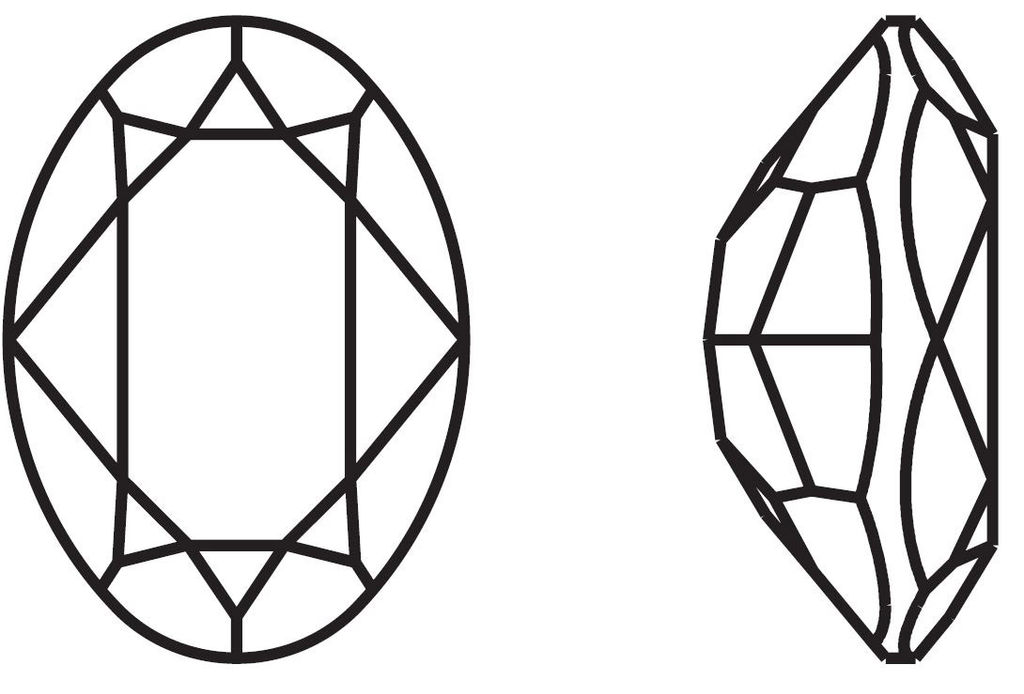 PRECIOSA 435-12-601 страз цветн. 8 х 6 мм стекло 12 шт сиреневый (amethyst 20050)