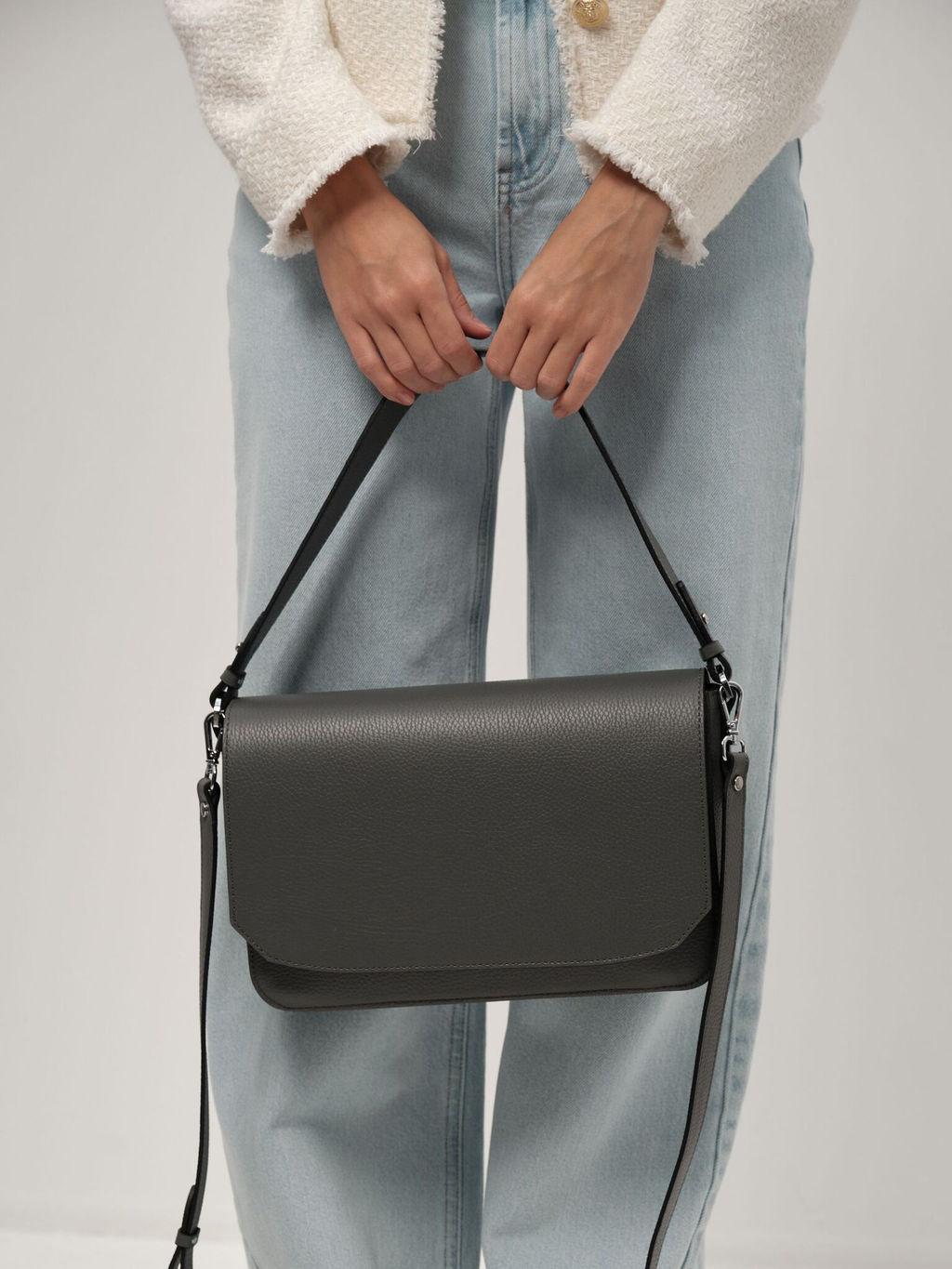 Сумка кожаная Deboro 30512 хромо