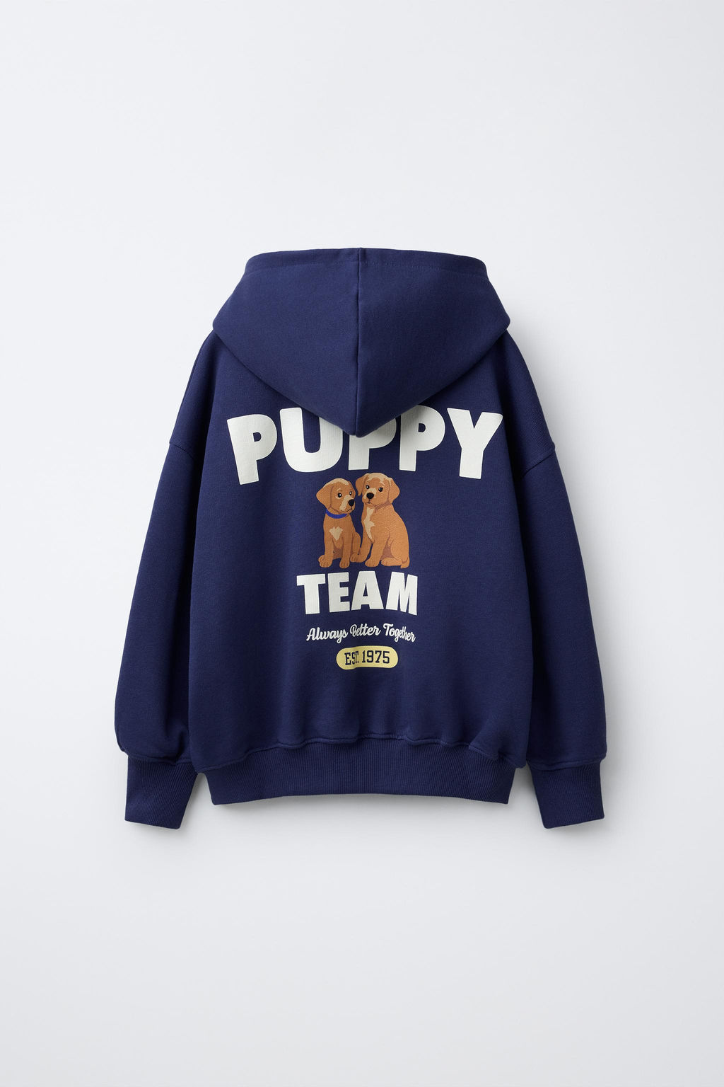 SUDADERA CAPUCHA TEXTO PERROS / Azul - Zara фото 3