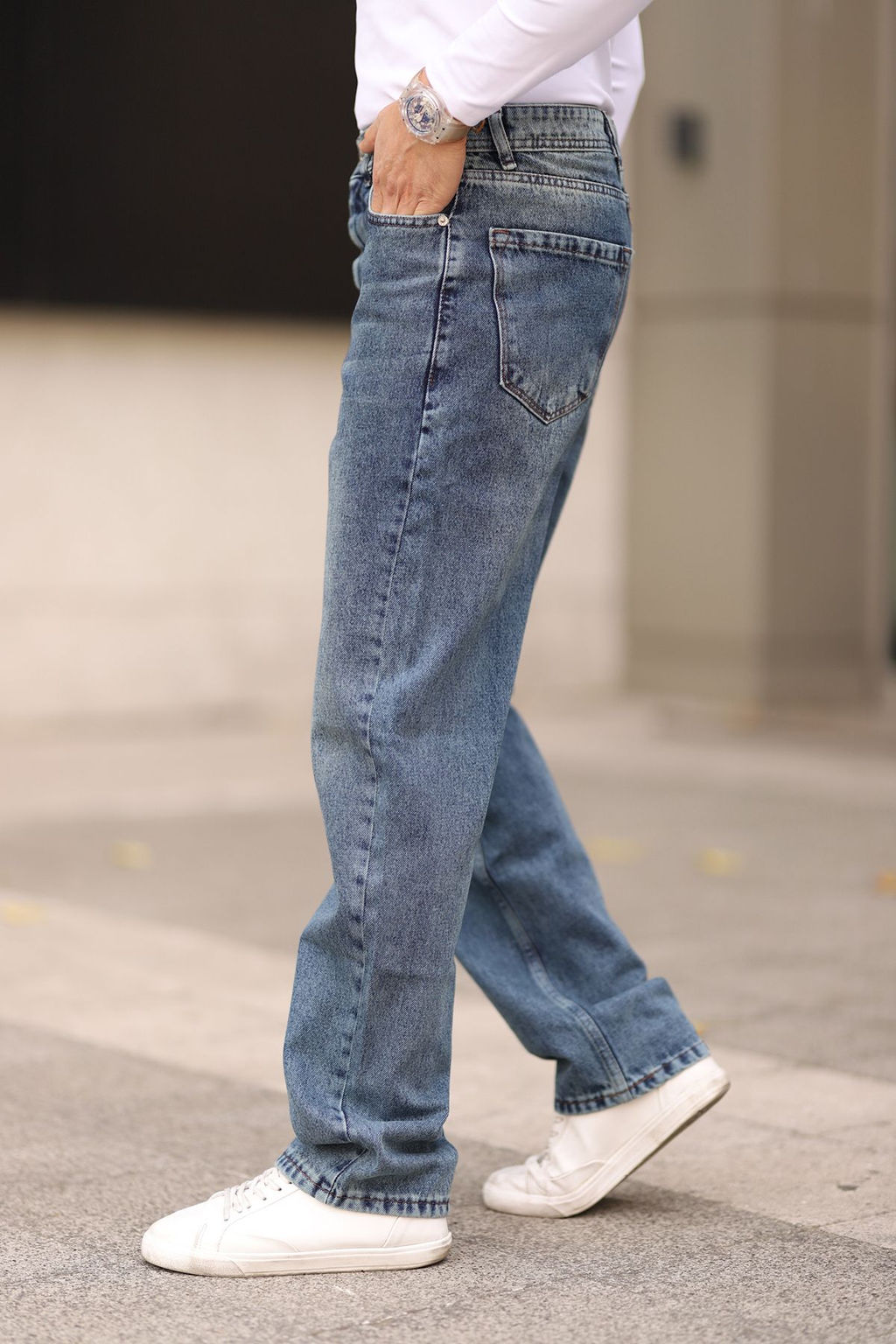 TRENDYOL MAN Ac?k Mavi %100 Pamuk Baggy Fit Jeans Bol Kot Pantolon TMNAW24JE00027 - Trendyolmilla фото 34