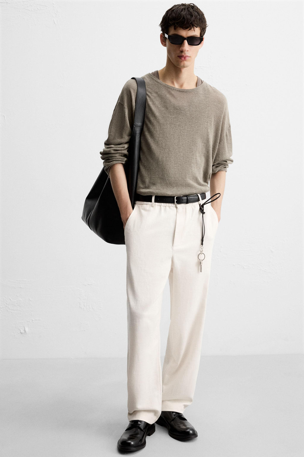 TEXTURED REGULAR FIT TROUSERS - Zara фото 35