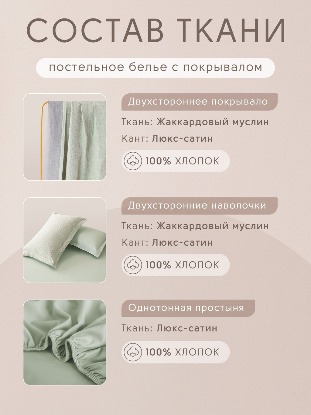 Комплект постельного белья на резинке Сатин Aurora Veil с Покрывалом AVR005 180*200*25;160*200*25;140*200*25 Евро - Ситрейд фото 5