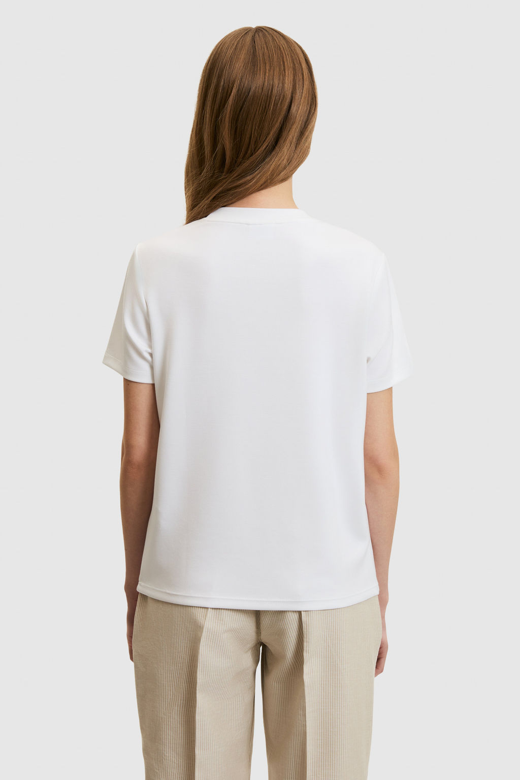 Kad_n Beyaz Bisiklet Yaka Basic Ti__rt - U.s. polo assn фото 5