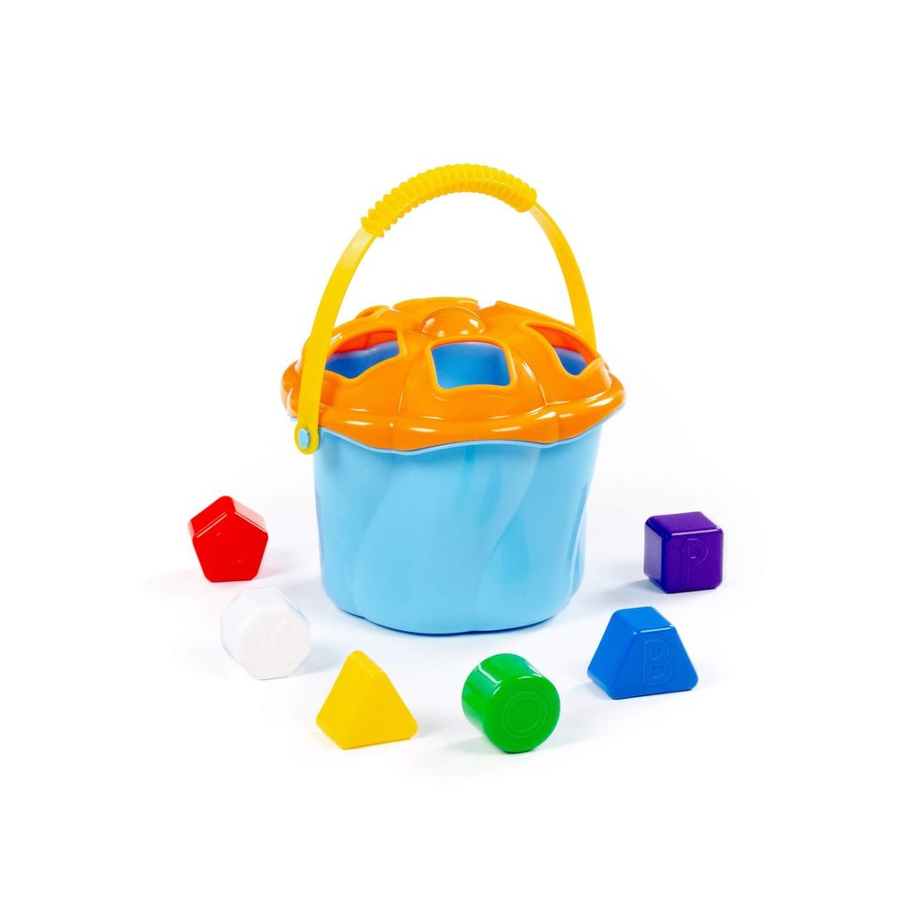 Игрушка развивающая Ведро Сюрприз (6 элементов) (голубой) (в сеточке) - Полесье фото 3