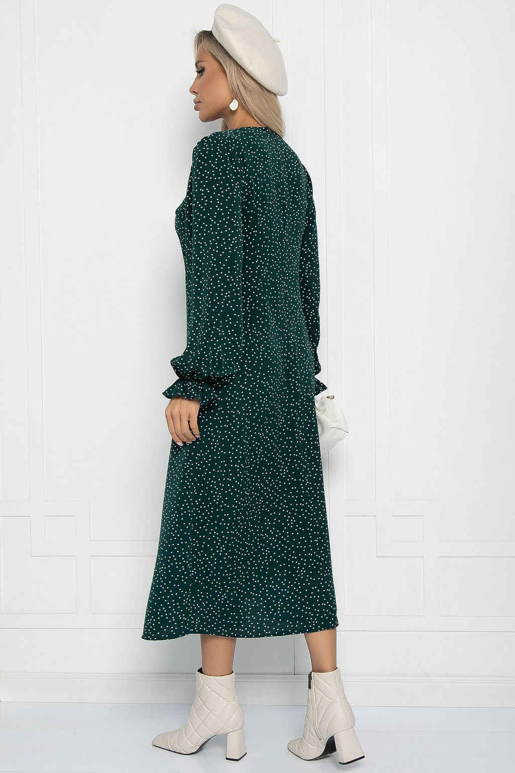 Платье Осенний разговор (темно-зеленое) П11168 - Lt collection фото 2