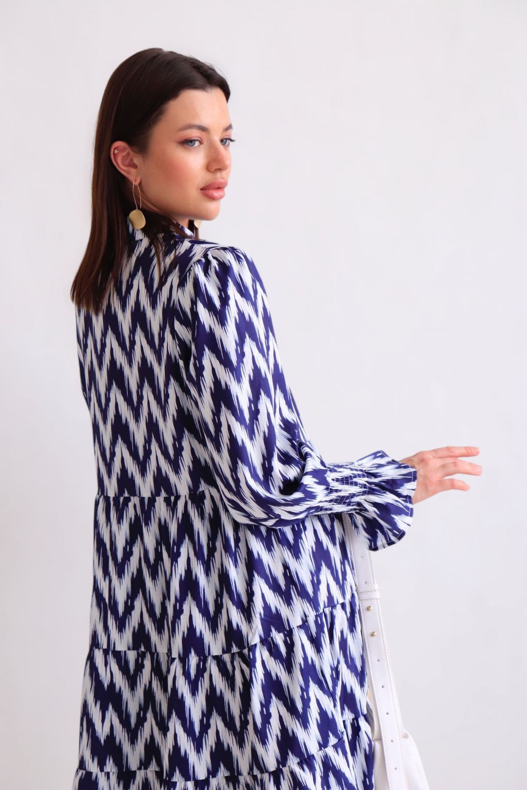 Martichelli Платье зиг-заг бело-синее  фото 4